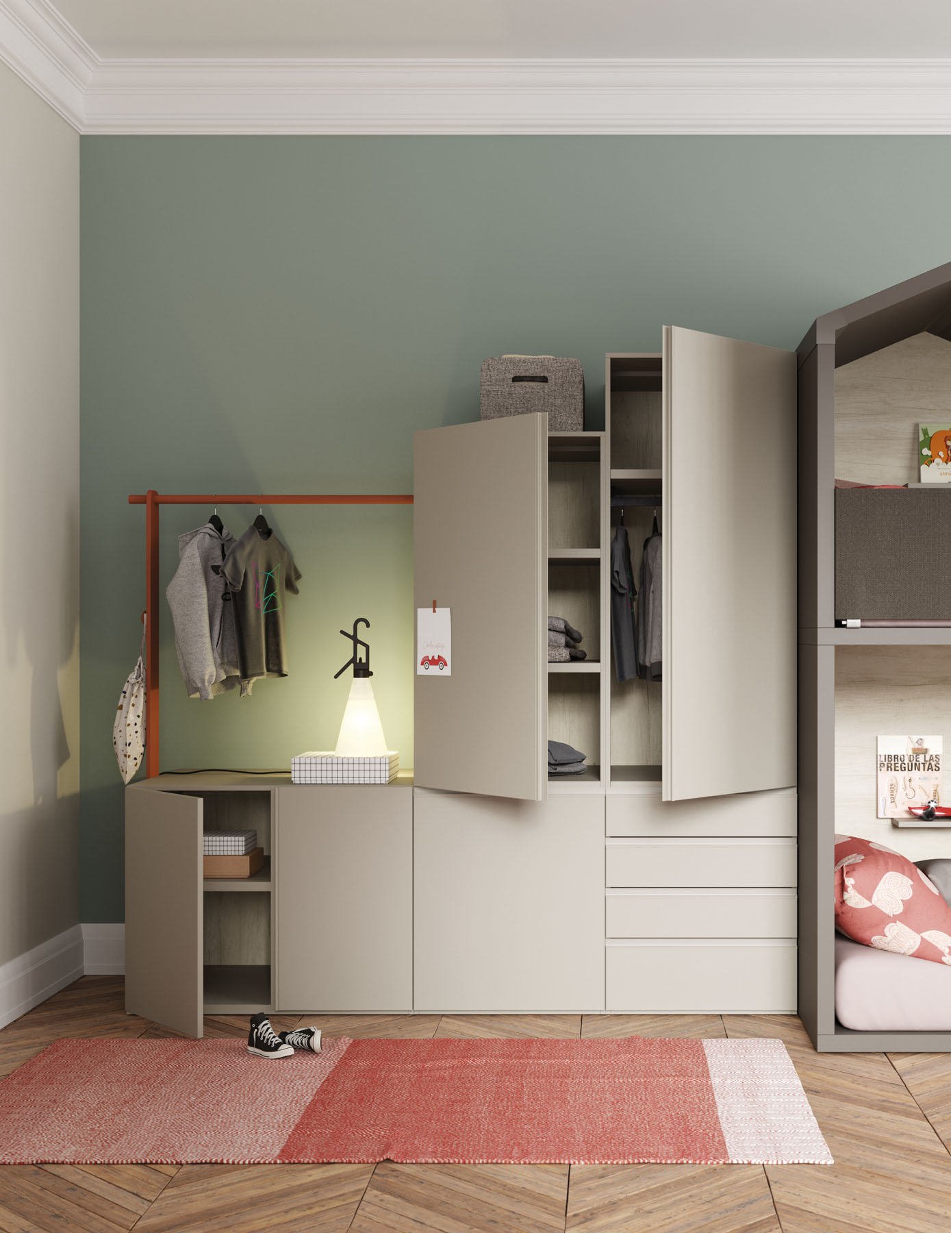 Dormitorio de diseño infantil con ventana • Cottage Kit - Imagen 2